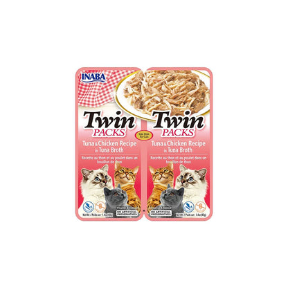 INABA Twin Packs Tuna with Chicken in Tuna Flavored Broth Cat Treats 2x40g