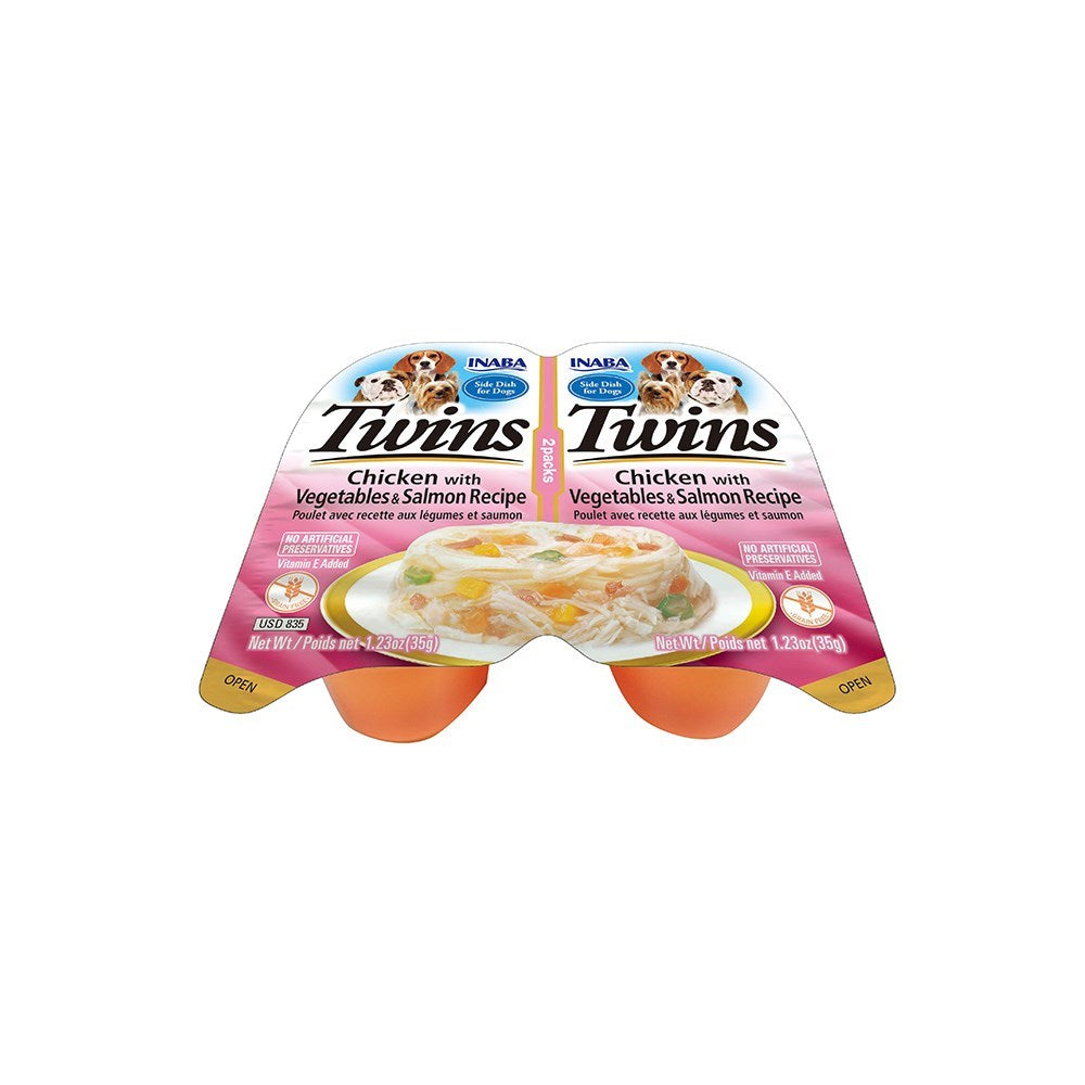 INABA Twinss Chicken with Vegetables & Salmon Recipe Dog Treats 35gx2packs