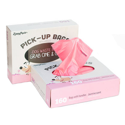 ZIPPY PAWS Unscented Pink Dog Poop Bags (box of 160 bags)